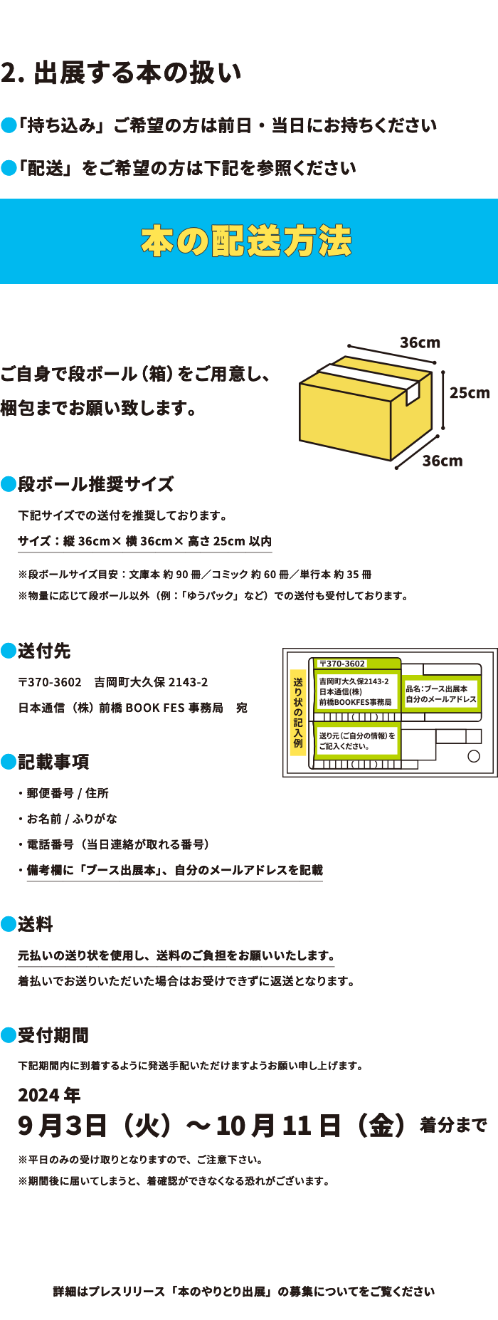 出店する本の扱い